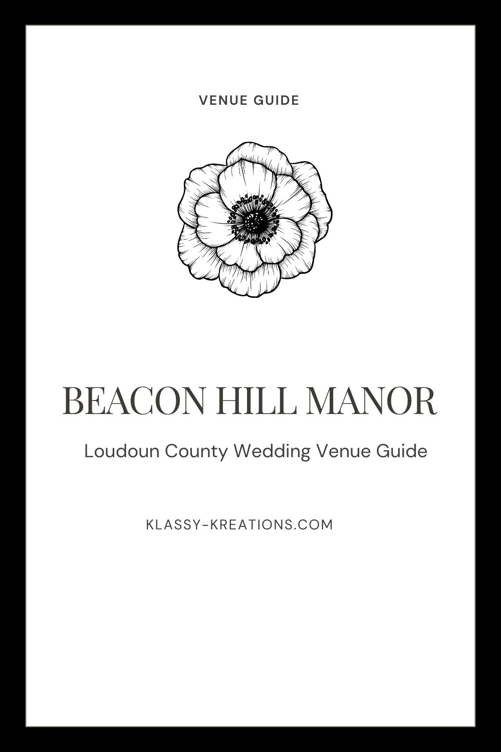 Cover graphic for Beacon Hill Manor wedding venue guide in Loudoun County, Virginia