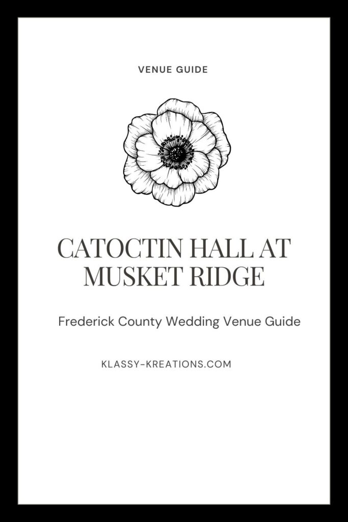 Catoctin Hall at Musket Ridge wedding guide cover graphic for Myersville, Maryland